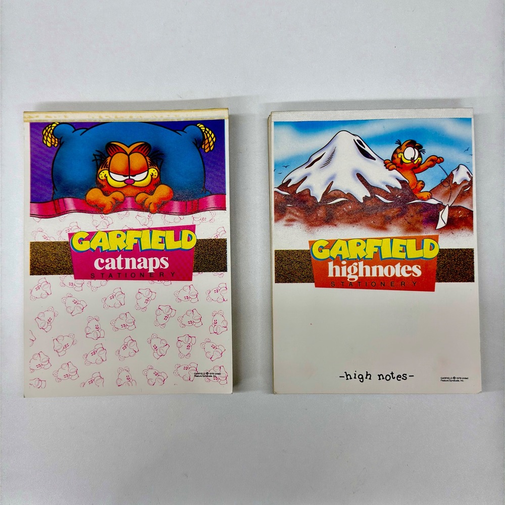 Vtg 1978 Garfield‎ Mead Stationery Pads Catnaps Highnotes Lot 6 Decorated Sheets